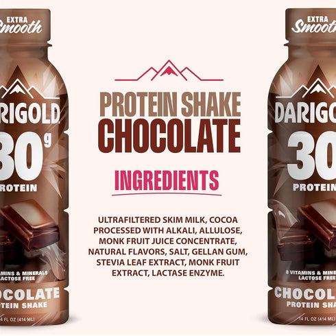 30g 170 14oz 12 pack Darigold Ready to Drink Chocolate Protein Shake, Protein, No Added Sugar, Lactose Free, Only
