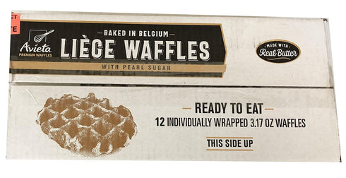 Avieta 12 Packed 3.17 Belgian Pearl Sugar Waffles, Individually Ounce
