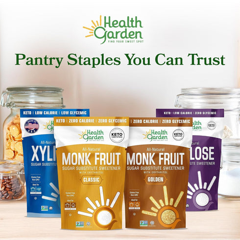 80 Count Packets (40 Count, 2 Pack) 1:1 Health Garden Monk Fruit Sweetener, Classic Sugar Substitute Monk Fruit Sugar