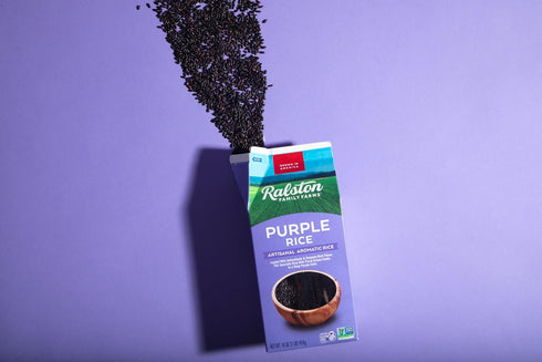 16 oz 6 Pack, Ralston Family Farms Purple Rice, Carton: American Grown, Non-GMO, Naturally Gluten Free
