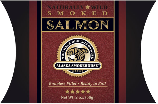 Alaska Smokehouse Smoked Salmon Fillet In A Black Box With A Crimson
