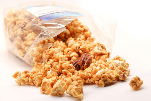 Amish Good Premium Caramel Popcorn with Almond and Pecans, Real Butter and Coconut Oil, 12 Ounce Bag