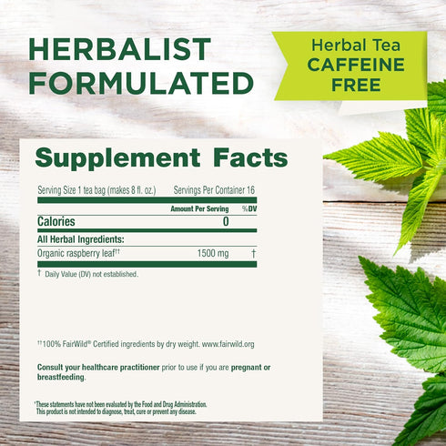 (Pack 6) 96 Traditional Medicinals Organic Raspberry Leaf Tea, Supports Healthy Pregnancy and Soothes Menstrual Cramps
