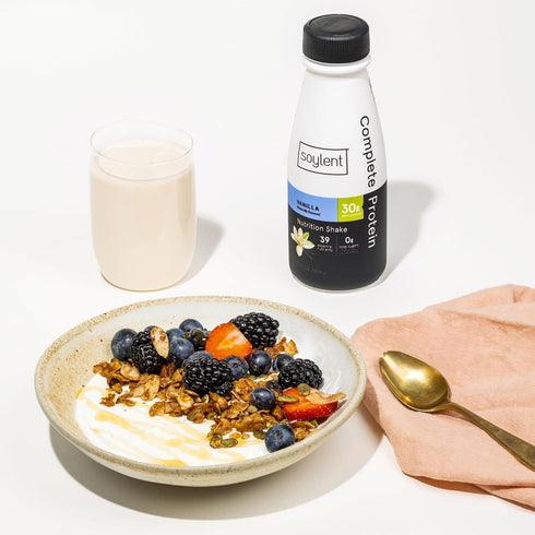 30g 0g 11oz (12 Pack) Soylent Complete Protein Shake, Vanilla, Protein, Vegan, Dairy Free and Sugar, Ready to Drink