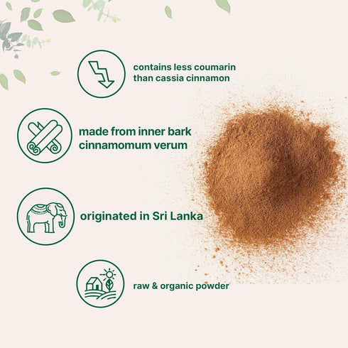 2 lb Organic Ceylon Cinnamon Powder, | Premium Sri Lanka Source | Sweet & Earthy Flavor | Great for Baking, Cooking