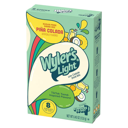 Pack 3 24 Wyler's Light Pina Colada Watertok - of - Singles To Go - Powdered Drink Mix - Delicious Refreshing Flavor