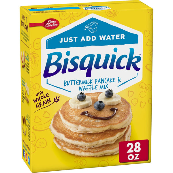 Bisquick Betty Crocker Buttermilk Pancake and Waffle Mix, Made with Whole Grain, Just