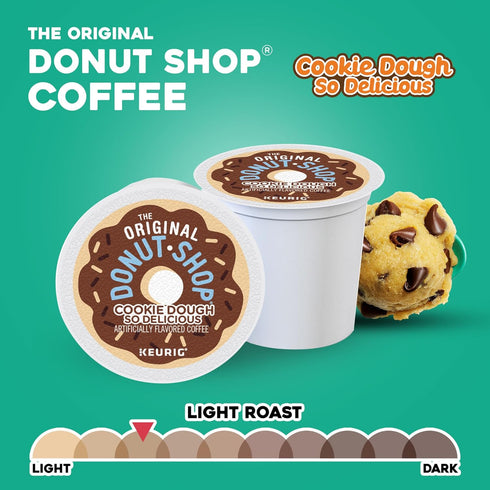 60 Count The Original Donut Shop Cookie Dough So Delicious Coffee, Single-Serve Keurig K-Cup Pods
