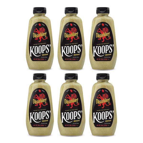 Koops' Dusseldorf Mustard German-Style Bratwurst Mustard, Gluten-Free, Kosher, Made in USA, From