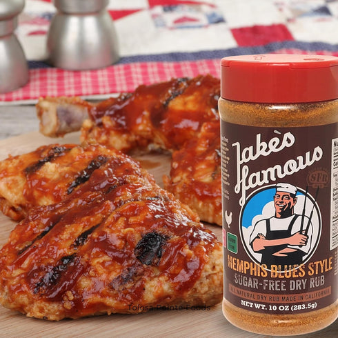 Jake’s Famous Memphis Rub, Gluten Free, Sugar Free, BBQ Rub for Ribs and Brisket, 10 oz