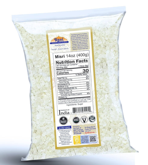14oz (400g) Rani Misri (Indian Sugar Crystals) ~ All Natural | Gluten Friendly | No Colors | Vegan | Kosher | Indian