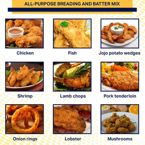 Flavor-Crisp All-Purpose Breading & Batter Mix for Chicken, Fish, Vegetables, Pork, Seafood, Shrimp & other Meats