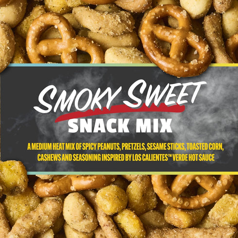 10 oz Snak Club x Hot Ones Snack Mix, Smoky Sweet, Spicy Snacks with Peanuts, Pretzels, Sesame Sticks, Toasted Corn