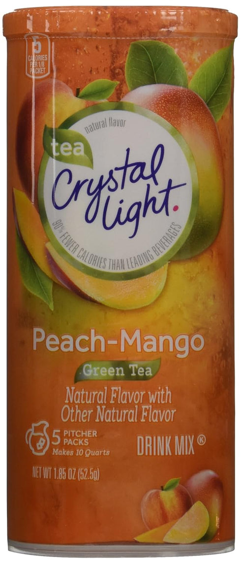 Crystal Light Natural Green Tea Peach Mango Drink Mix (30 Pitcher Packets,