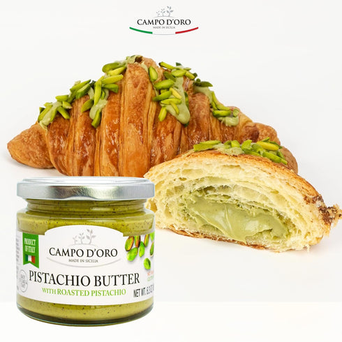6.3 oz (180g), CAMPO D'ORO - Pistachio Butter Sweet Spreadable Cream, Rich & Nutty for Knafeh Pistachio Dubai Chocolate