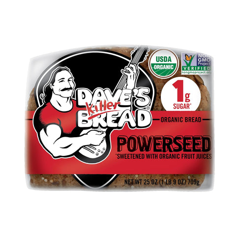 1g 25 oz Dave's Killer Bread Powerseed, Seeded Organic Bread, Sugar per Slice, Loaf