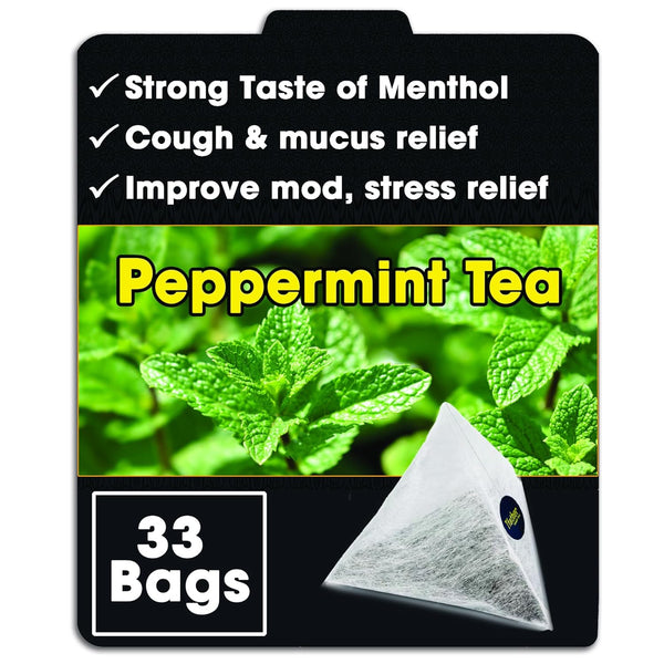 TFATHER Peppermint (Mint) Tea Bags Pyramid with String - Strong Taste of Menthol