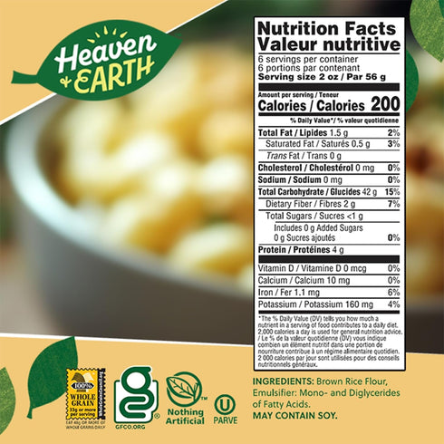 Pack, 12oz (1 1 1 Elbows) Heaven & Earth Brown Rice Pasta Variety Rotini, Penne, | Whole Grain | Gluten Free | Amazing