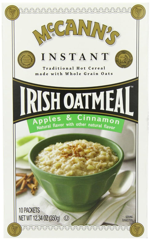 McCANN'S Instant Irish Oatmeal, Apple & Cinnamon, 12.3-Ounce Boxes (Pack of 6)