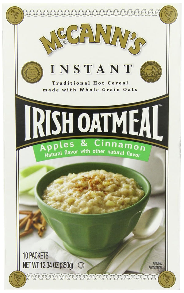 McCANN'S Instant Irish Oatmeal, Apple & Cinnamon, 12.3-Ounce Boxes (Pack of 6)