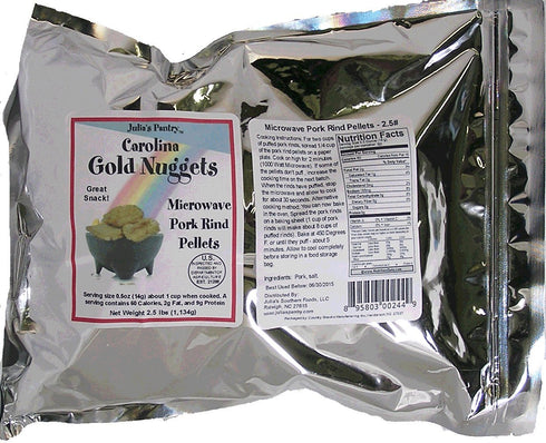 Carolina Gold Nuggets Julia's Pantry Pork Rinds 2.5 Pounds Value Bag ZERO CARBS - Atkins,