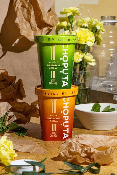 Set 5g (2-Cup Pack) CHOPUTA Comfort - Try America's First Fonio Hot Cereal | Maple Bliss + Spice Kissed Apple | Clean