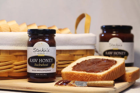 Stockin's Apiaries 17 Oz. Raw Buckwheat Honey, Unheated, Unfiltered, & Nutritious