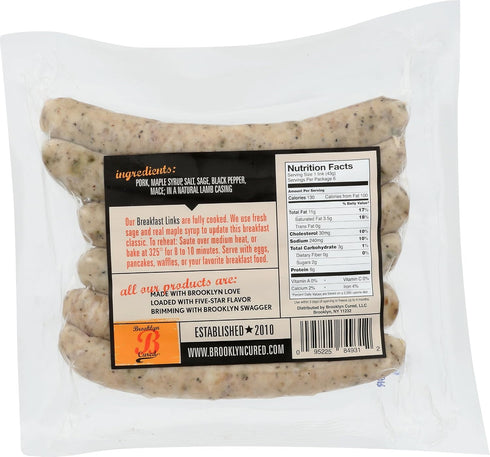 Brooklyn Cured 9 OZ Pork Breakfast Sausage Links