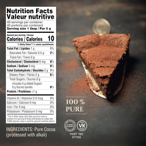 100% 16oz (2 Pack) (20%) Gefen Pure Premium Dutch Processed Cocoa Powder, | High-Fat Alkalized for Moist Baking & Rich