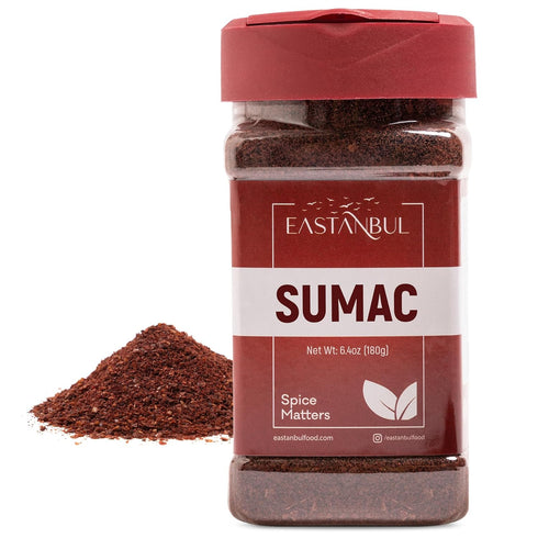 Eastanbul Sumac Spice Powder, 6.4oz Ground Turkish Sumac for Mediterranean & Middle Eastern Dishes