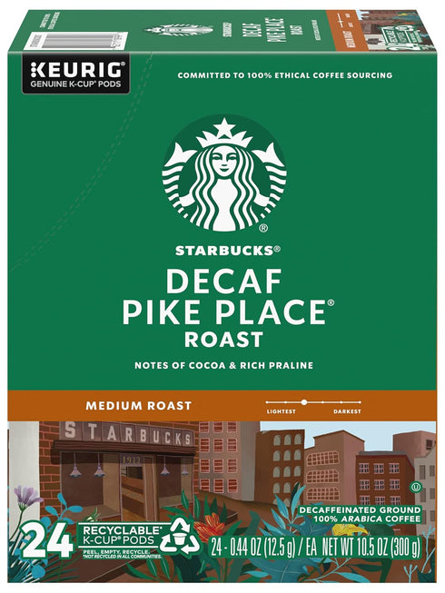 24 Count (Pack 2) Starbucks Decaf Pike Place Roast K Cups