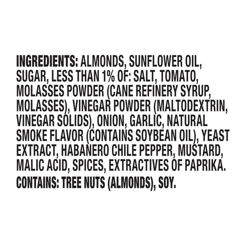 6 oz. Blue Diamond Almonds, Habanero BBQ Flavored Snack Nut, Non-GMO, Kosher, No Gluten Ingredients, Protein Based