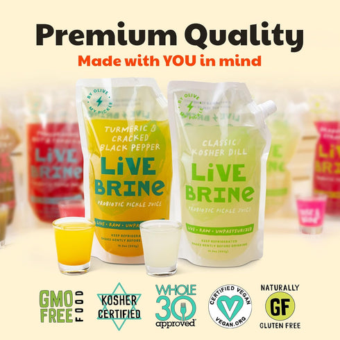 58.5 oz 3 Pack 39 Olive My Pickle Probiotic Dill Pickle Juice for Leg Cramps - | Dill Pickle Brine Juice with Turmeric