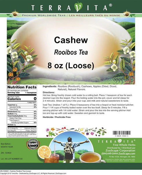 Terravita (8 oz, 533622) Cashew Rooibos Tea (Loose) ZIN:
