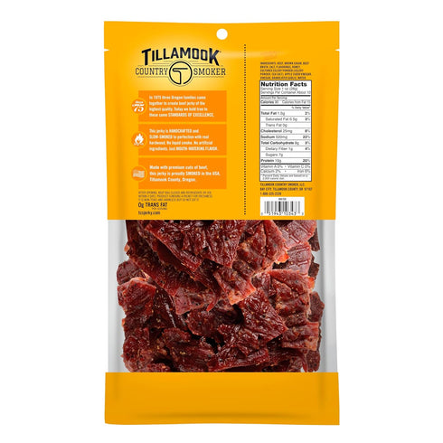 Country 10 Tillamook Smoker Real Hardwood Smoked Beef Jerky, Honey Glazed, Ounce