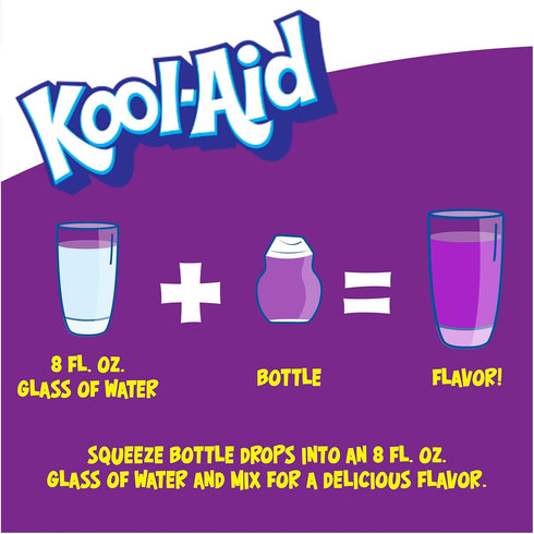 1.62 oz (Pack 8) Kool-Aid Grape Liquid Drink Mix, Caffeine Free, fl Bottle
