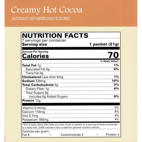 12g (7 Count) 1 Pack) Nutmeg State Nutrition - Creamy Hot Chocolate - Low Carb, KETO Friendly, Instant Mix