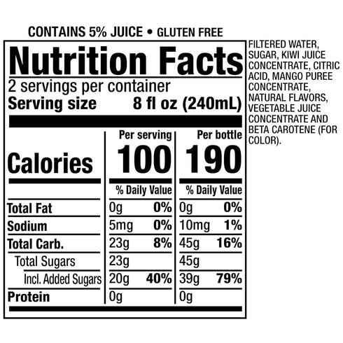 16 oz Pack 12 Snapple Mango Madness Flavored Juice Drink, fl recycled plastic bottle