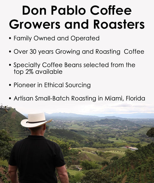 100% 907g (2LB) Don Pablo Colombian Decaf - Swiss Water Process Decaffeinated - Light Roast Gourmet Coffee - Arabica