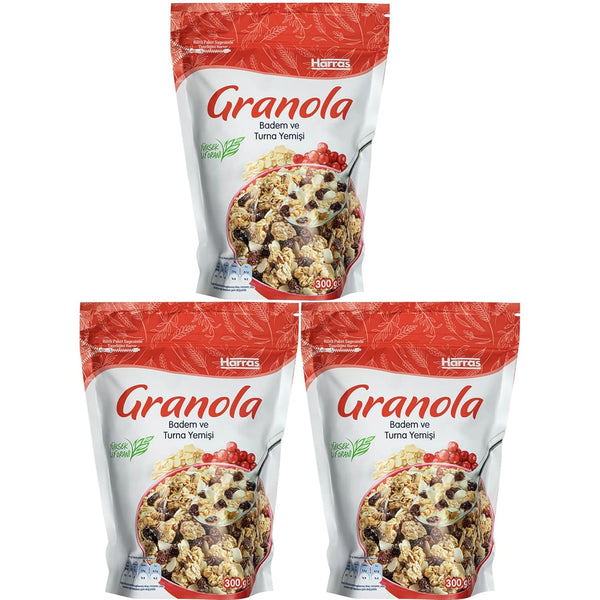 Generic Harras Almond & Cranberry Granola (300g) Crunchy, Healthy Breakfast Cereal High Fiber,
