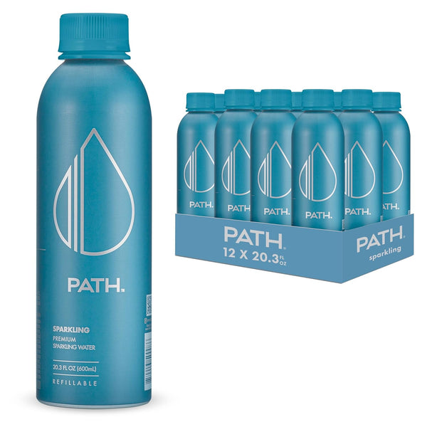 PATH Sparkling Bottled Water - Ultra-Purified, pH-Balanced Carbonated Soda Water in Aluminum