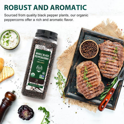 39 oz 18 oz, Set Soeos Himalayan Pink Salt Coarse + Organic Black Peppercorns Salt for Grinder Refill, Salt