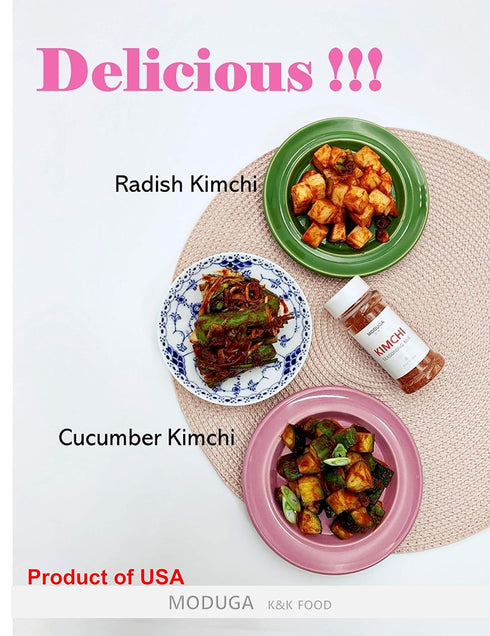 MODUGA's Gourmet Korean Kimchi Seasoning (#2 Hot & Spicy, 1.76Oz, pack of 2) - Healthy Mix Powder for BBQ, Vegetables