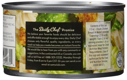 Daily Chef 13 oz, 5 Count All Natural Chicken Breast in Water