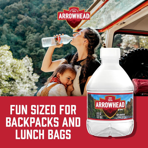 12 Pack 8 Oz Arrowhead Mountain Spring Water Bottles, - Still Bottled Water with Naturally Occurring Minerals