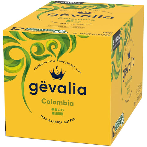 12 (Pack 3) Gevalia Colombian Coffee K-Cup Pods ct. Box