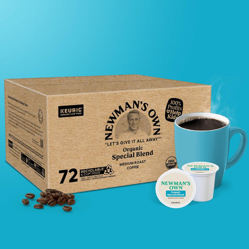 72 Count Newman's Own Organics Special Blend Keurig Single-Serve K-Cup Pods, Medium Roast Coffee