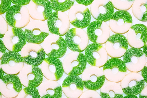 Gummy Gummy (2 Green Apple Rings Candy - Fresh, Soft, and Chewy Sugar Dusted Gourmet Green Apple Rings Candy, by Queen