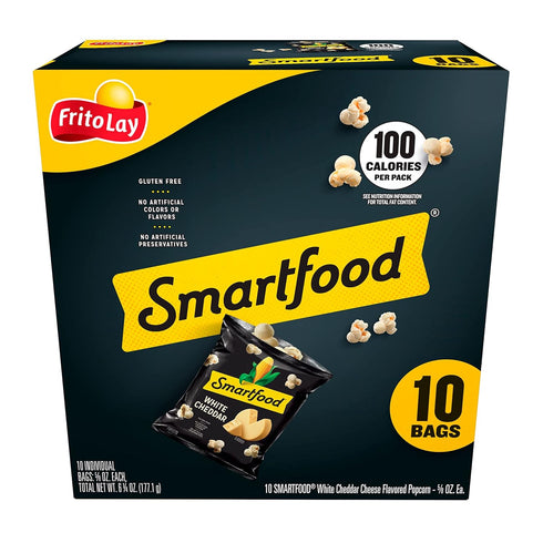 Frito-Lay Smartfood Popcorn White Cheddar, 0.625 Ounce, 10 Ct