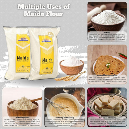 64oz (4lbs) 1.81kg Rani Maida Flour (Indian All Purpose Flour) Bulk ~ All Natural | Vegan | Gluten Friendly | NON-GMO |